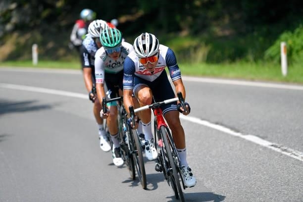 Gianluca Brambilla of Italy and Team Trek - Segafredo in breakaway during the 42nd Tour de Wallonie 2021, Stage 3 a 179,9km stage from Plombières to...