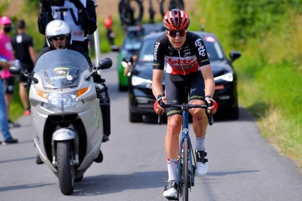 Florian Vermeersch of Belgium and Team Lotto Soudal in breakaway during the 42nd Tour de Wallonie 2021, Stage 3 a 179,9km stage from Plombières to...