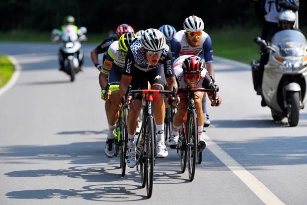 Dylan Sunderland of Australia and Team Qhubeka Nexthash & Valerio Conti of Italy and UAE Team Emirates in breakaway during the 42nd Tour de Wallonie...