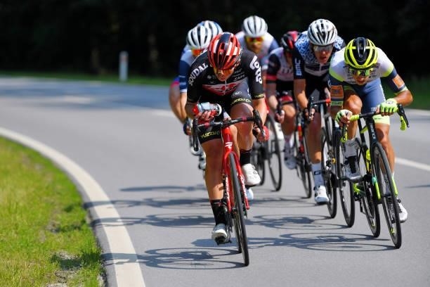 Matthew Holmes of United Kingdom and Team Lotto Soudal & Quinten Hermans of Belgium and Team Intermarché - Wanty - Gobert Matériaux during the 42nd...