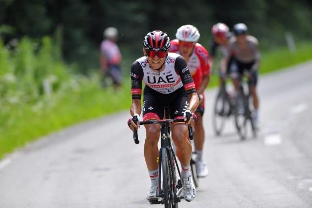 Alessandro Covi of Italy and UAE Team Emirates attack in breakaway during the 42nd Tour de Wallonie 2021, Stage 3 a 179,9km stage from Plombières to...