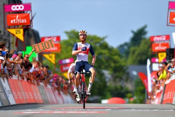 Quinn Simmons of United States and Team Trek - Segafredo stage winner celebrates at arrival during the 42nd Tour de Wallonie 2021, Stage 3 a 179,9km...