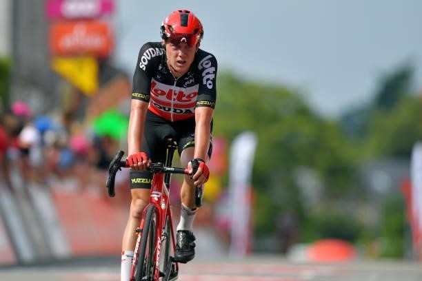 Maxim Van Gils of Belgium and Team Lotto Soudal at arrival during the 42nd Tour de Wallonie 2021, Stage 3 a 179,9km stage from Plombières to Érezée /...