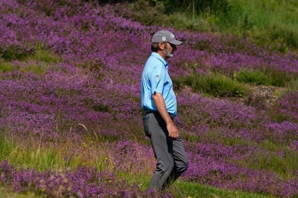 David Shacklady of England in action during the first round of the Senior Open presented by Rolex at Sunningdale Golf Club on July 22, 2021 in...