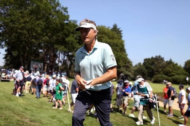 Bernhard Langer of Germany during the first day of The Senior Open Presented by Rolex at Sunningdale Golf Club on July 22, 2021 in Sunningdale,...