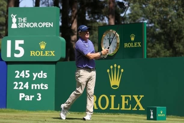 Paul McGinley of Ireland during the first day of The Senior Open Presented by Rolex at Sunningdale Golf Club on July 22, 2021 in Sunningdale, England.