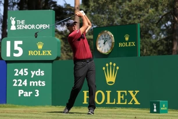 Tom Lehman of USA during the first day of The Senior Open Presented by Rolex at Sunningdale Golf Club on July 22, 2021 in Sunningdale, England.