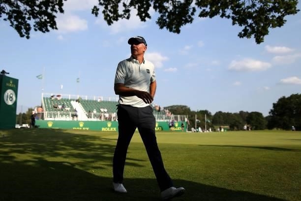 James Kingston of South Africa during the first day of The Senior Open Presented by Rolex at Sunningdale Golf Club on July 22, 2021 in Sunningdale,...