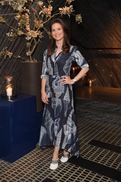 Hayley Atwell attends a traditional Omakase dining experience hosted by Omega to celebrate the opening of the Olympic Games at Nobu Hotel on July 22,...