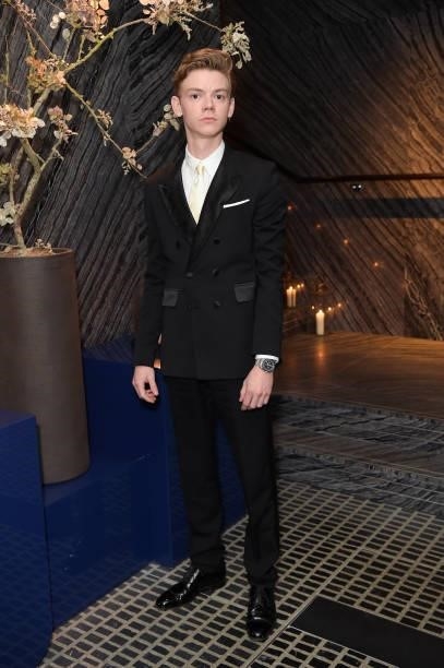 Thomas Brodie-Sangster attends a traditional Omakase dining experience hosted by Omega to celebrate the opening of the Olympic Games at Nobu Hotel on...