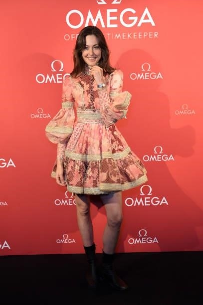 Martine Lervik attends a traditional Omakase dining experience hosted by Omega to celebrate the opening of the Olympic Games at Nobu Hotel on July...