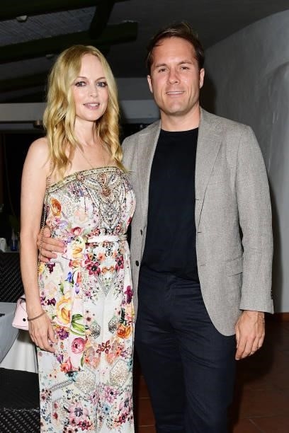 Heather Graham and Dennis Oscar attend the Filming Italy Festival at Forte Village Resort on July 22, 2021 in Santa Margherita di Pula, Italy.