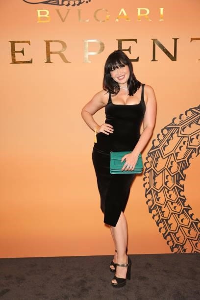 Daisy Lowe attends the Bulgari Serpenti Metamorphosis party at The Serpentine Gallery on July 22, 2021 in London, England.