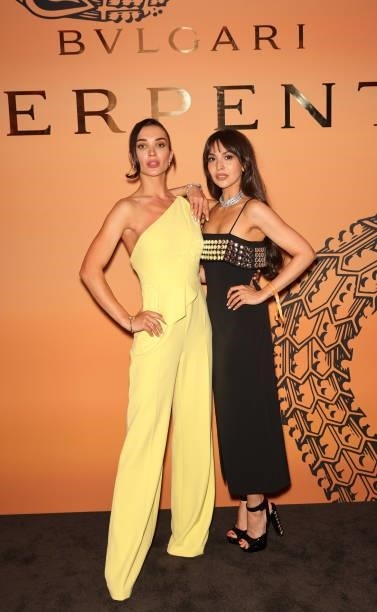 Amy Jackson and Zara Martin attend the Bulgari Serpenti Metamorphosis party at The Serpentine Gallery on July 22, 2021 in London, England.