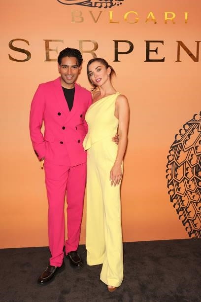 Rahi Chadda and Amy Jackson attend the Bulgari Serpenti Metamorphosis party at The Serpentine Gallery on July 22, 2021 in London, England.