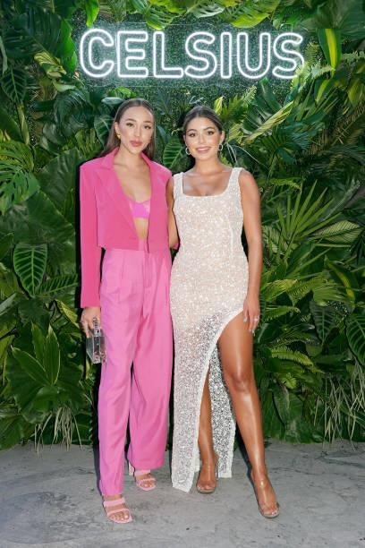 Sophia Culpo and Hannah Ann Sluss attend the CELSIUS Tropical Vibe Flavor Launch VIP Event At Baia Beach Club, Miami Beach. At Mondrian South Beach...