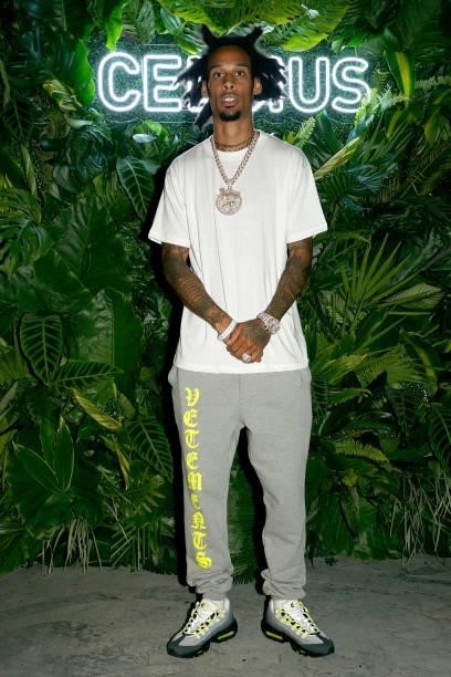 Robby Anderson attends the CELSIUS Tropical Vibe Flavor Launch VIP Event At Baia Beach Club, Miami Beach. At Mondrian South Beach on July 22, 2021 in...