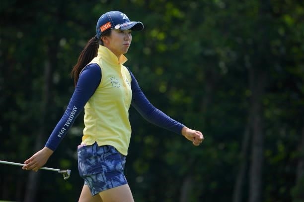 Kotone Hori of Japan is seen on the 4th hole during the second round of Daito Kentaku eHeyanet Ladies at Takino Country Club on July 23, 2021 in...