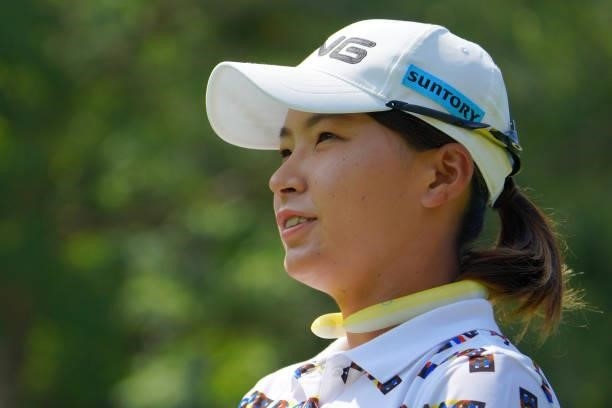 Hinako Shibuno of Japan is seen on the 5th hole during the second round of Daito Kentaku eHeyanet Ladies at Takino Country Club on July 23, 2021 in...