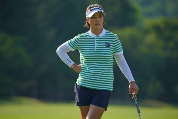 Mi-Jeong Jeon of South Korea is seen on the 7th green during the second round of Daito Kentaku eHeyanet Ladies at Takino Country Club on July 23,...