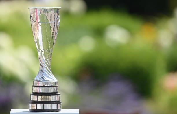 Detail view of the winners trophy during day two of the The Amundi Evian Championship at Evian Resort Golf Club on July 23, 2021 in Evian-les-Bains,...