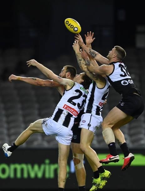 During the round 19 AFL match between Port Adelaide Power and Collingwood Magpies at Marvel Stadium on July 23, 2021 in Melbourne, Australia.