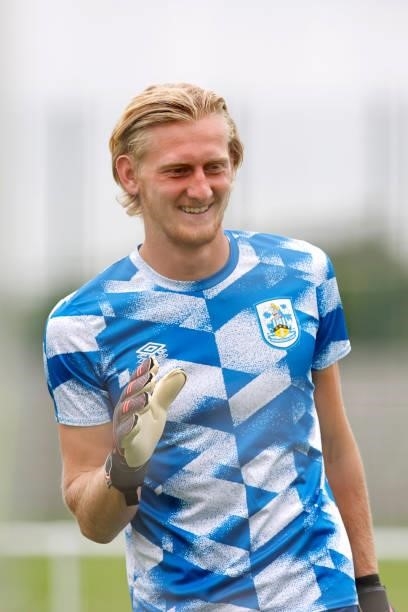 Ryan Schofield goalkeeper of Huddersfield Town before the game between Norwich City and Huddersfield Town on July 23, 2021 in Norwich, England.