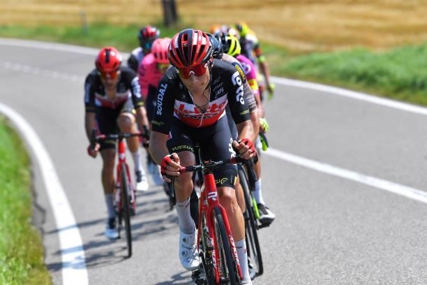 Sébastien Grignard of Belgium and Team Lotto Soudal attacks during the 42nd Tour de Wallonie 2021, Stage 4 206km stage from Neufchâteau to Fleurus /...
