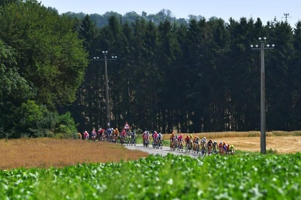 The Peloton during the 42nd Tour de Wallonie 2021, Stage 4 206km stage from Neufchâteau to Fleurus / Landscape / #tourdewallonie /...