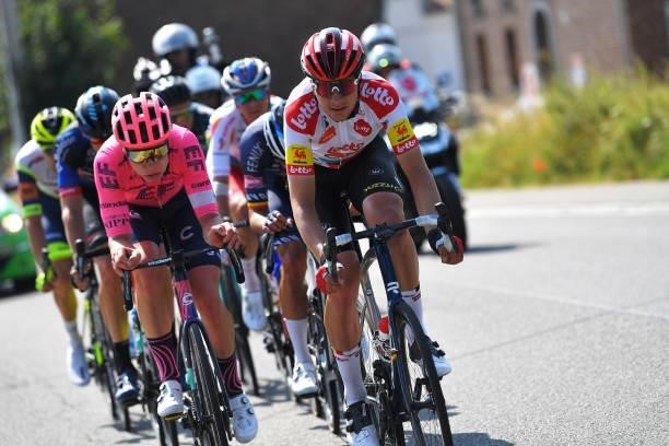 Florian Vermeersch of Belgium and Team Lotto Soudal Polka Dot Mountain Jersey in the Breakaway during the 42nd Tour de Wallonie 2021, Stage 4 206km...