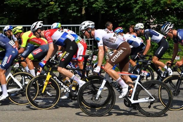 Timo Roosen of Netherlands and Team Jumbo - Visma & Gijs Van Hoecke of Belgium and AG2R Citröen Team during the 42nd Tour de Wallonie 2021, Stage 4...
