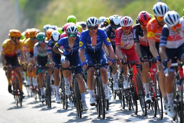 Andrea Bagioli of Italy & Yves Lampaert of Belgium and Team Deceuninck - Quick-Step during the 42nd Tour de Wallonie 2021, Stage 4 206km stage from...