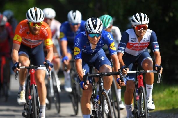 Andrea Bagioli of Italy and Team Deceuninck - Quick-Step attacks during the 42nd Tour de Wallonie 2021, Stage 4 206km stage from Neufchâteau to...
