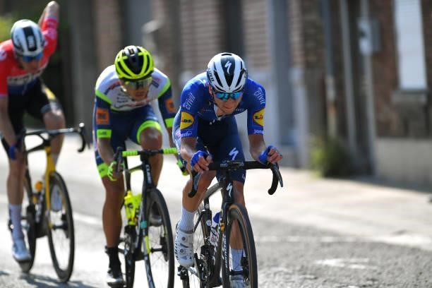 Andrea Bagioli of Italy and Team Deceuninck - Quick-Step attacks during the 42nd Tour de Wallonie 2021, Stage 4 206km stage from Neufchâteau to...