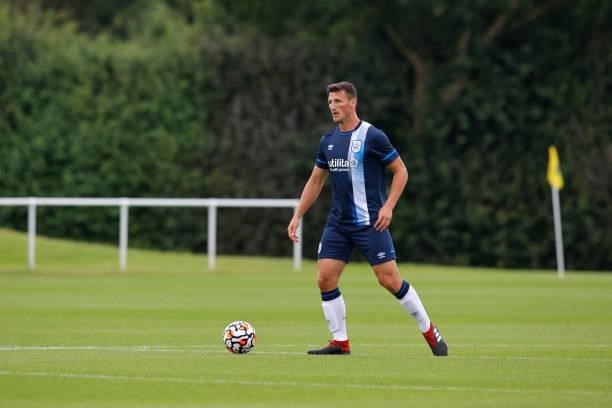 Matty Pearson of Huddersfield Town during the pre-season friendly between Norwich City and Huddersfield Town on July 23, 2021 in Norwich, England.