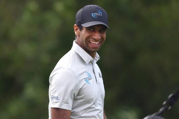 Aaron Rai of England during Day Two of the Cazoo Open supported by Gareth Bale at Celtic Manor Resort on July 23, 2021 in Newport, Wales.