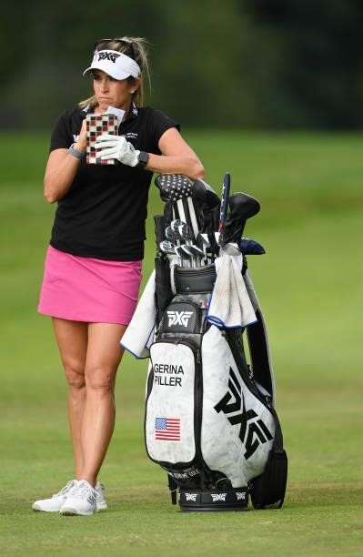 Gerina Piller of The United States looks on on the 18th hole during day two of The Amundi Evian Championship at Evian Resort Golf Club on July 23,...