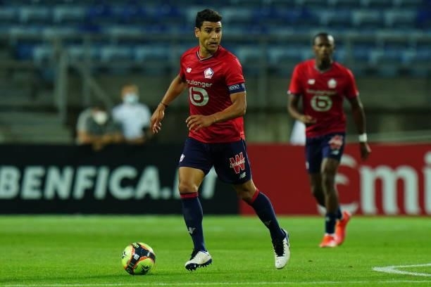 Benjamin Andre of LOSC Lille runs with the ball during the Pre-Season Friendly match between SL Benfica and Lille at Estadio Algarve on July 22, 2021...