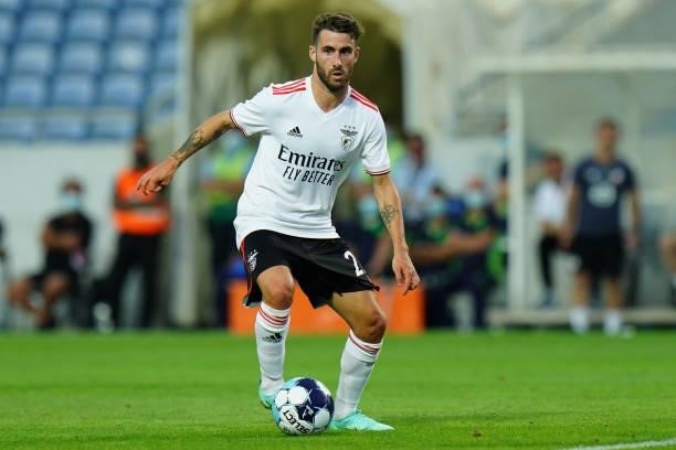 Rafa Silva of SL Benfica controls the ball during the Pre-Season Friendly match between SL Benfica and Lille at Estadio Algarve on July 22, 2021 in...