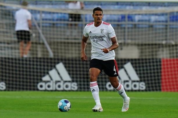Lucas Veríssimo of SL Benfica controls the ball during the Pre-Season Friendly match between SL Benfica and Lille at Estadio Algarve on July 22, 2021...