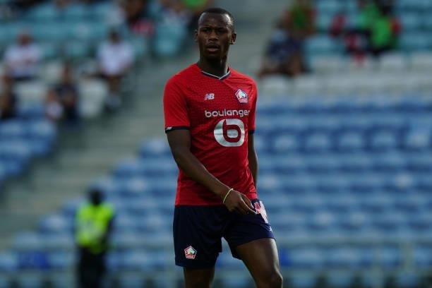 Tiago Djalo of LOSC Lille during the Pre-Season Friendly match between SL Benfica and Lille at Estadio Algarve on July 22, 2021 in Loule, Portugal.
