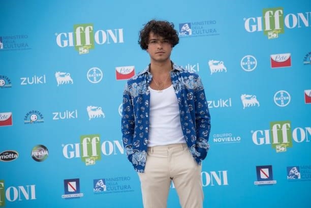 Leo Gassman attends the photocall at the Giffoni Film Festival 2021 on July 23, 2021 in Giffoni Valle Piana, Italy.