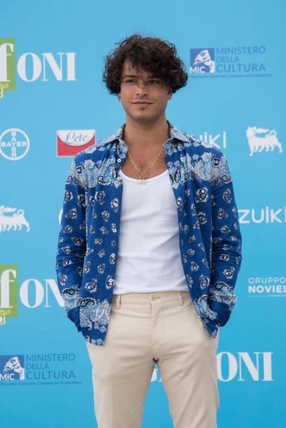 Leo Gassman attends the photocall at the Giffoni Film Festival 2021 on July 23, 2021 in Giffoni Valle Piana, Italy.