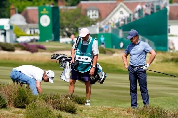 Philip Golding of England in action during the second round of the Senior Open presented by Rolex at Sunningdale Golf Club on July 23, 2021 in...
