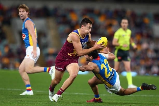 Hugh McCluggage of the Lions during the round 20 AFL match between Brisbane Lions and Gold Coast Suns at The Gabba on July 24, 2021 in Brisbane,...