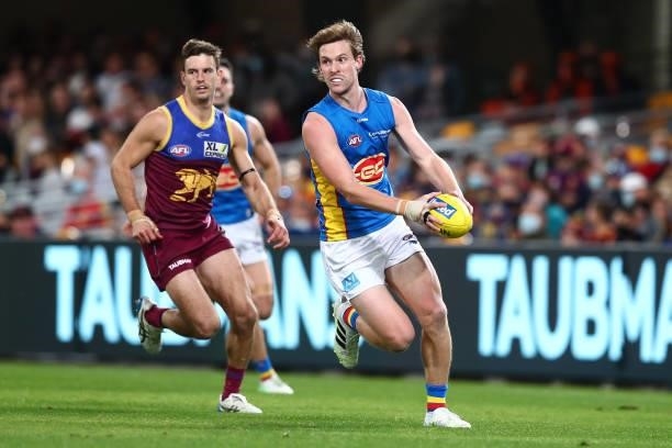 Noah Anderson of the Suns during the round 20 AFL match between Brisbane Lions and Gold Coast Suns at The Gabba on July 24, 2021 in Brisbane,...