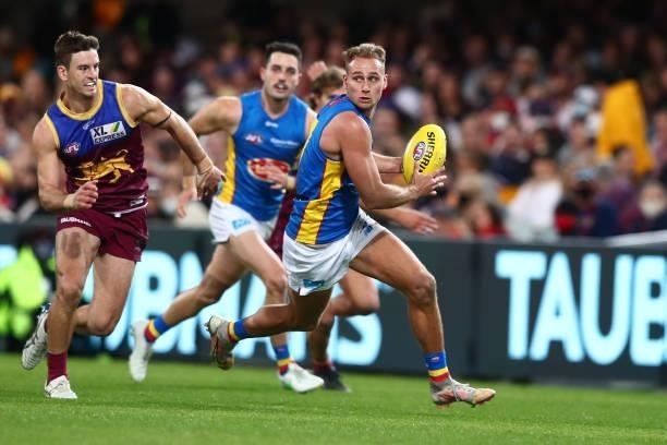Will Brodie of the Suns during the round 20 AFL match between Brisbane Lions and Gold Coast Suns at The Gabba on July 24, 2021 in Brisbane, Australia.