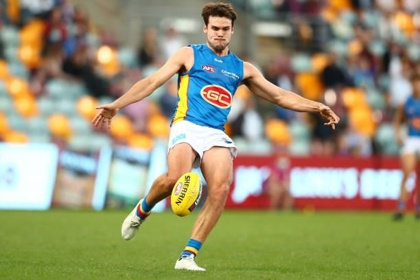Jack Bowes of the Suns during the round 20 AFL match between Brisbane Lions and Gold Coast Suns at The Gabba on July 24, 2021 in Brisbane, Australia.