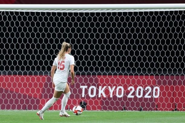 Janine Beckie of Team Canada scores their side's second goal during the Women's First Round Group E match between Chile and Canada on day one of the...