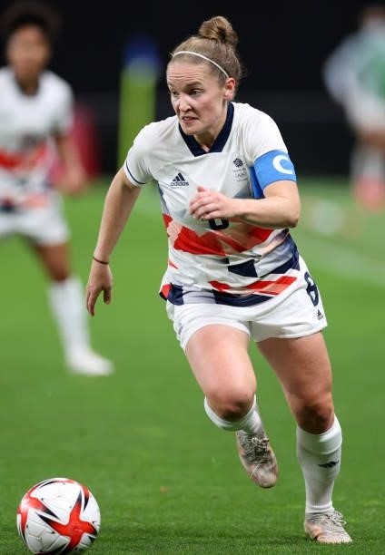 Kim Little of Team Great Britain runs with the ball during the Women's First Round Group E match between Japan and Great Britain on day one of the...